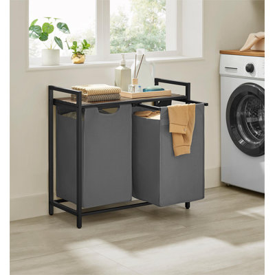 Dual Compartment Laundry Hamper with Removable Liners
