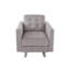 Fauteuil en tissu beige avec pieds en métal 33,5 po Vittoria