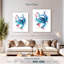 Blue Octopus Splash sur impression sur toile-969174805