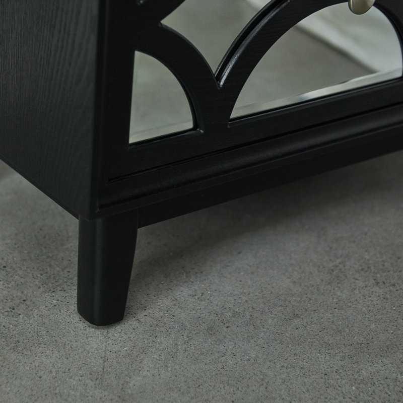Table de chevet à deux tiroirs Habeel, Noir