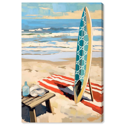 «Surf Mornings Canvas Glam Coastal», art mural par Art Remedy