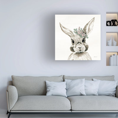  Art mural sur toile, lapin et la couronne d'Yvette St. Amant