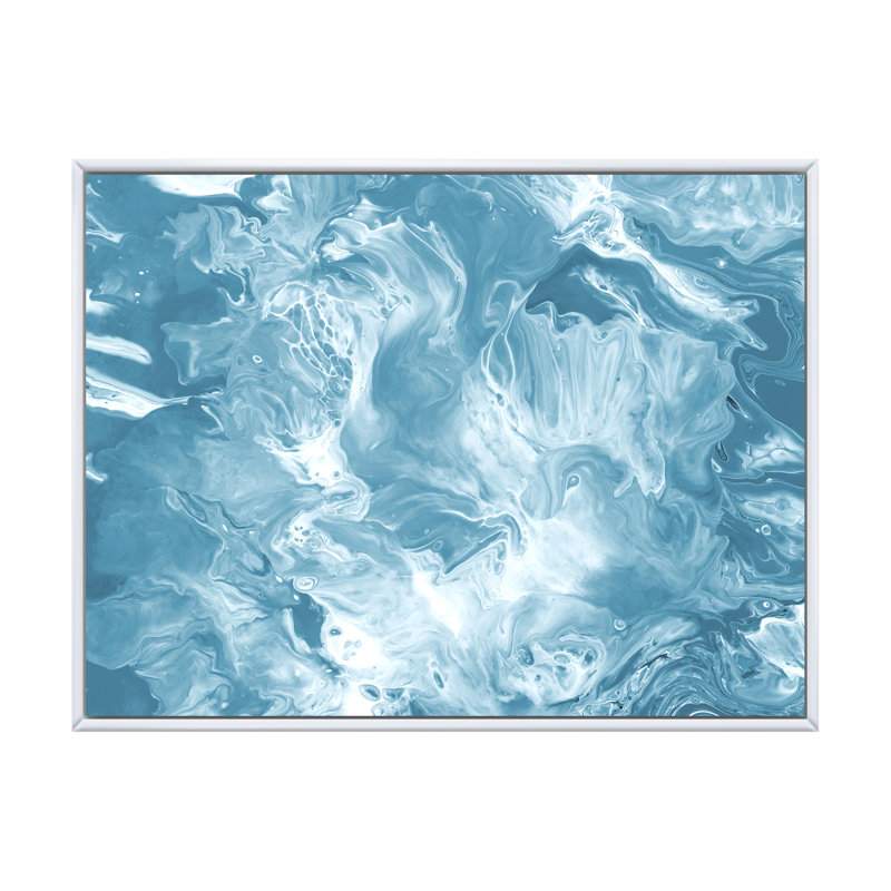 Nuage d'art clair bleu clair - peinture sur toile, H 34 po x l 44 po, Toile à cadre flottant blanc