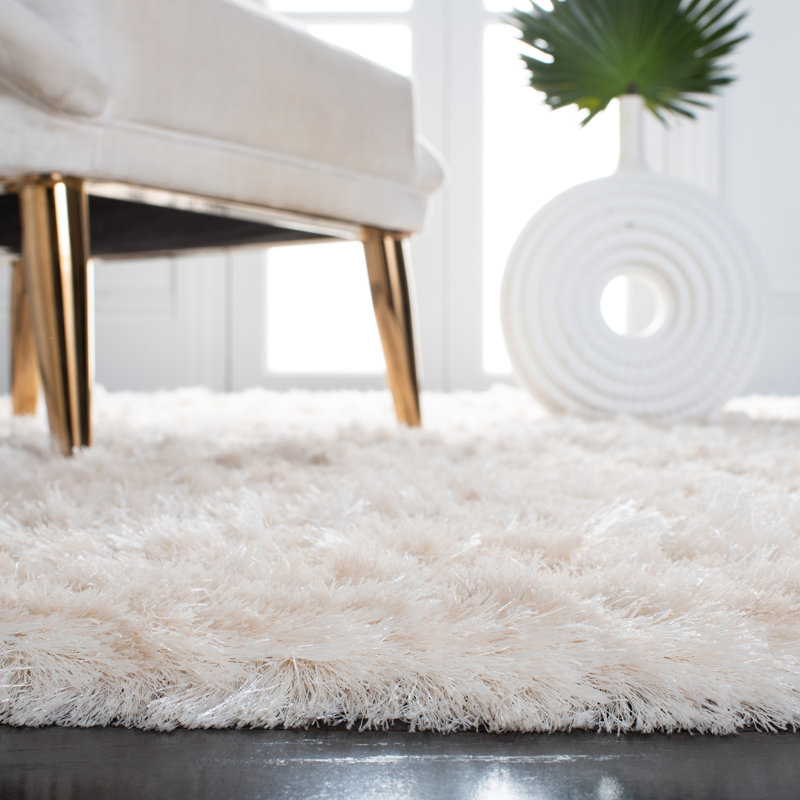 Tapis performance à poil long touffeté à la main abstrait Chamira, Rectangle 3 pi x 5 pi