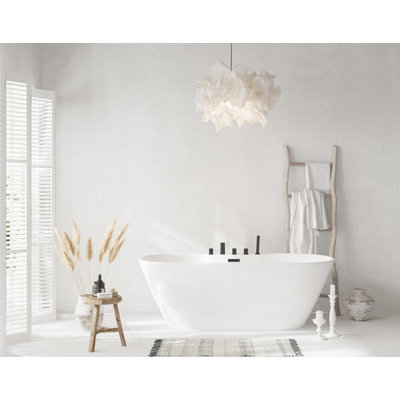 Baignoire de 67 pouces en blanc brillant avec garniture
