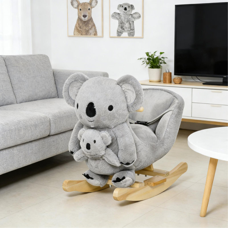 Cheval à bascule en forme de koala, cheval à bascule pour enfants （Il est conçu pour un seul cavalier.）