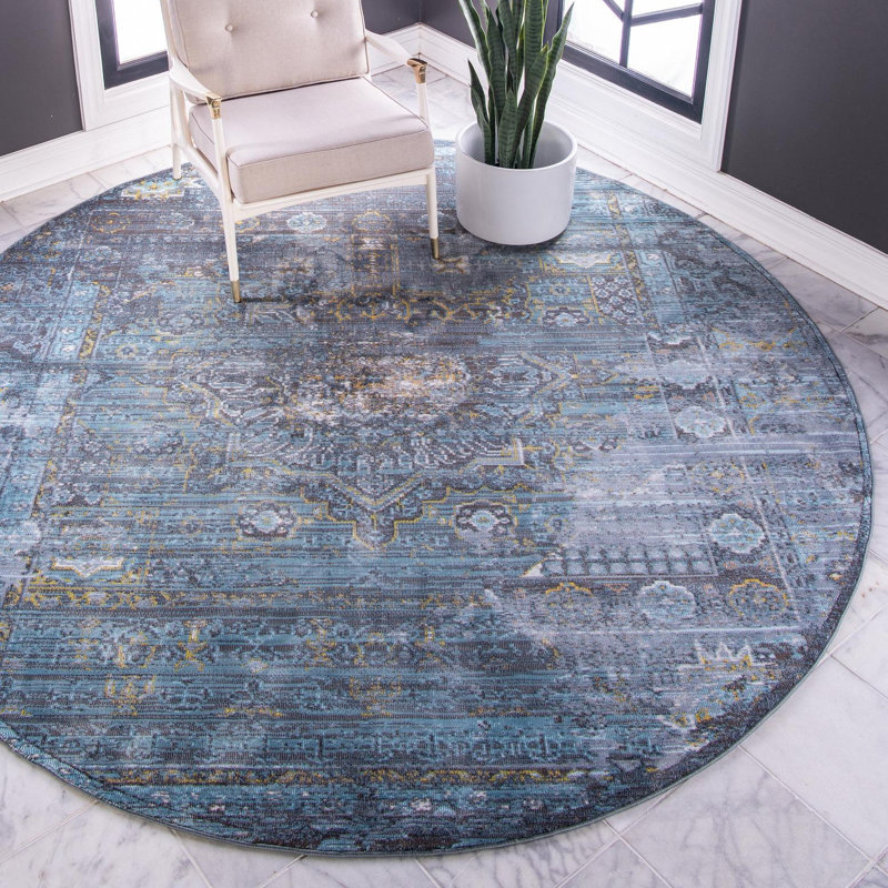 Folmar Oriental Indoor Rug, Round 6'1"