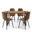 Ensemble de salle à manger 5 pièces avec chaises rembourrées-151268221-151268210