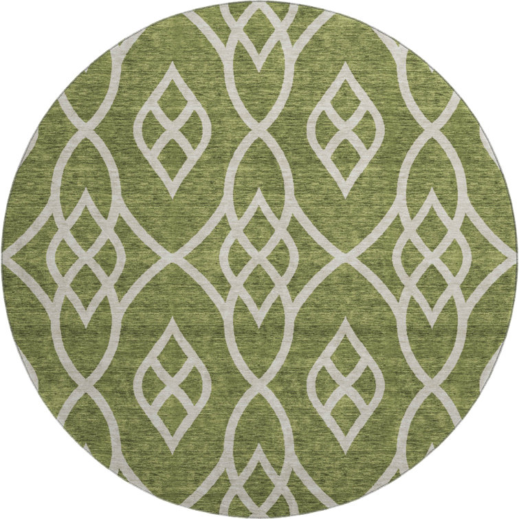Premium Machine Washable Prisco Olive Rug