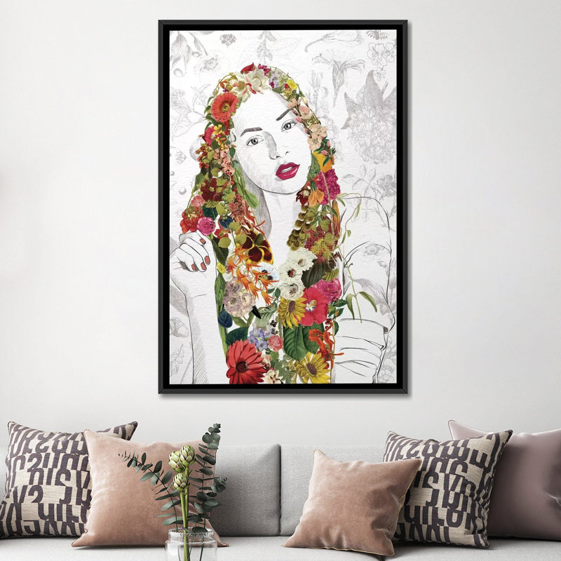 «Flower Fairy», impression sur toile, Toile encadrée noire, Pas de tapis, H 60 po x l 40 po x P 1,5 po