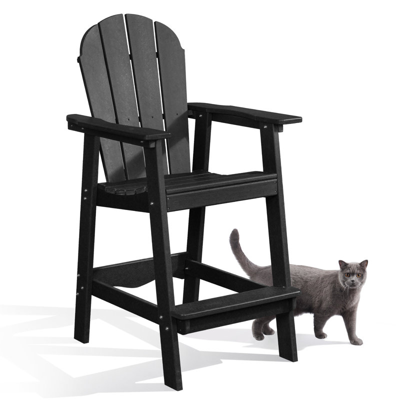 HDPE Tall Adirondack Chair, Black