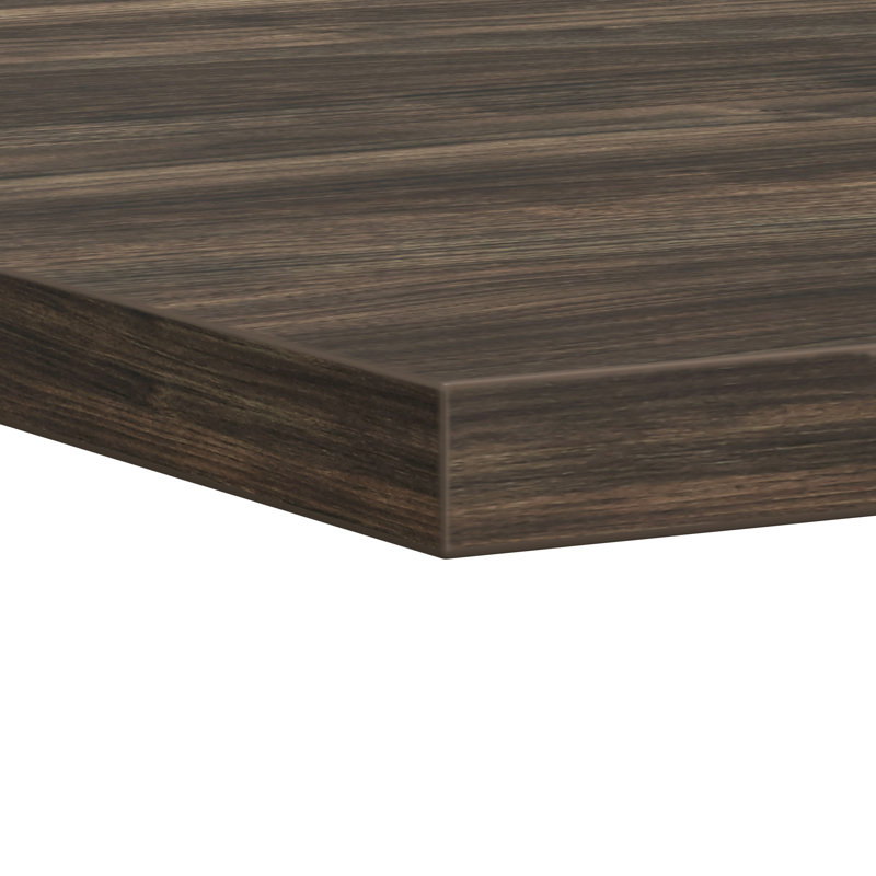HON Coze Worksurface with Coordinate Height Adjustable Base, Florence Walnut/Black, 36" H x 48" W x 24" D
