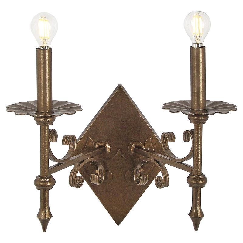 Trestle 2 - Light Dimmable Hardwire Bronzed Brass Candle Wall