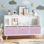 Bibliothèque pour enfants avec tiroirs pliables en tissu pour le rangement des jouets-76819322