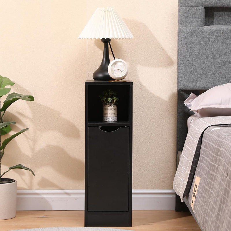19.5cm W Manufactured Wood Bedside Table, Black