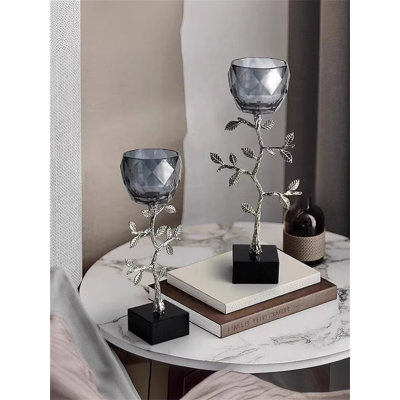 Bougeoir de table en verre 14,96 po H