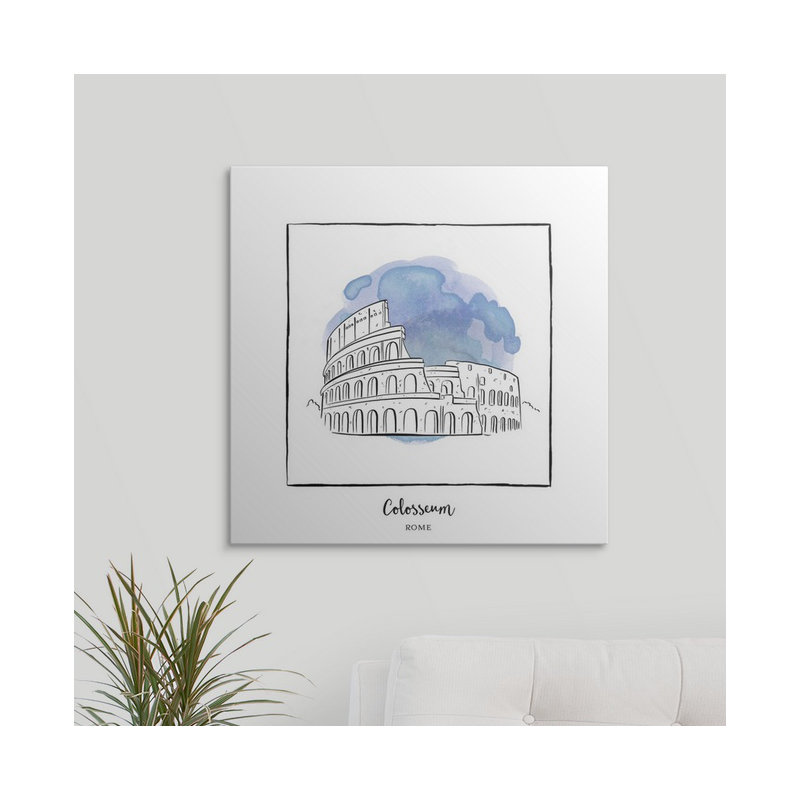« colosseum-brushstroke édifices », impression, H 35 po x l 35 po x P 1,5 po, Toile