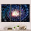 Spiral Helix Fractal Infinity IV - 3 pièces, reproduction sur cadre flottant sur toile-86095634-86095630