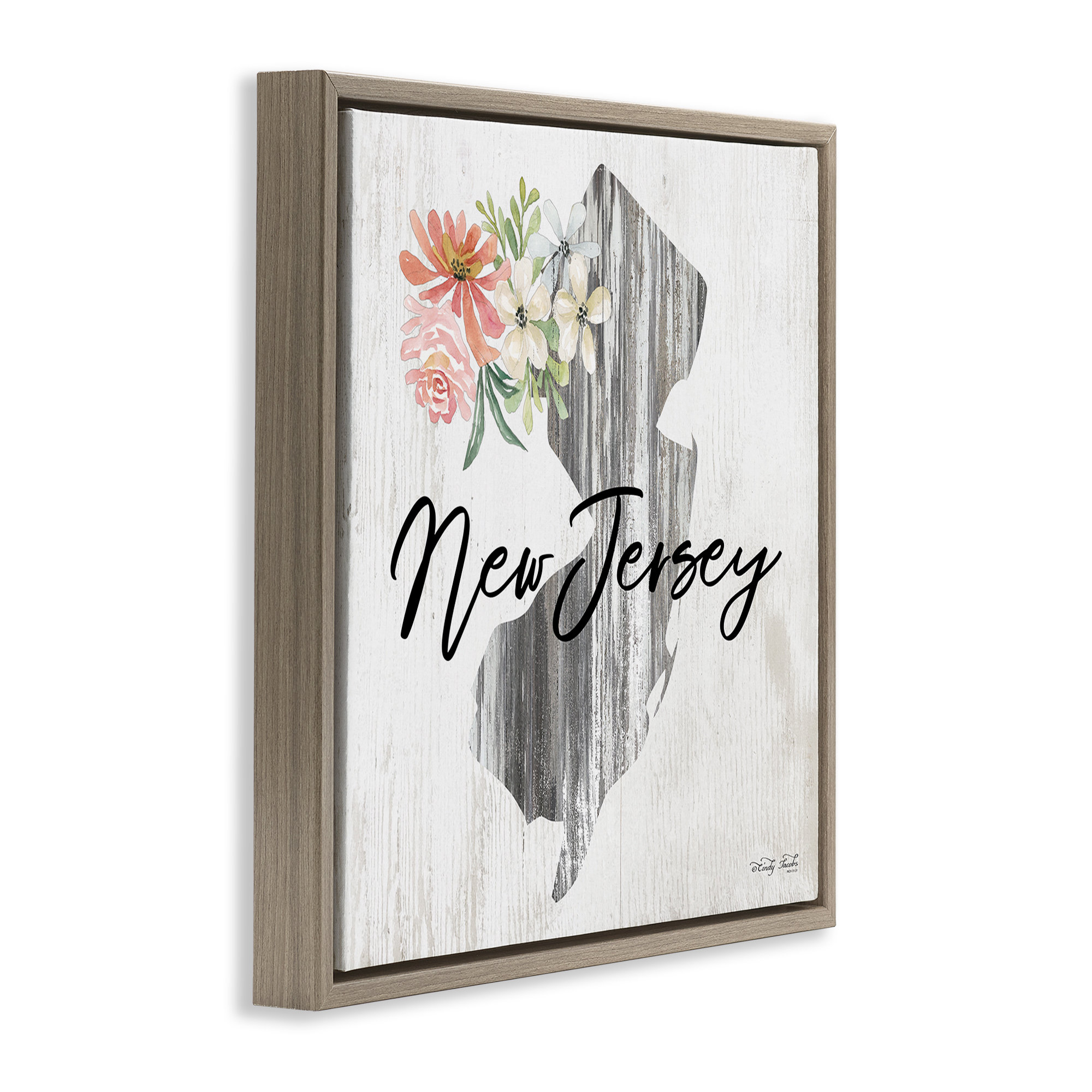 Lark Manor™ Shabby Chic New Jersey Framed Floater Canvas Wall Art by