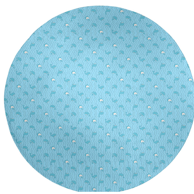 Tapis bleu baleines, Rond 5 pi