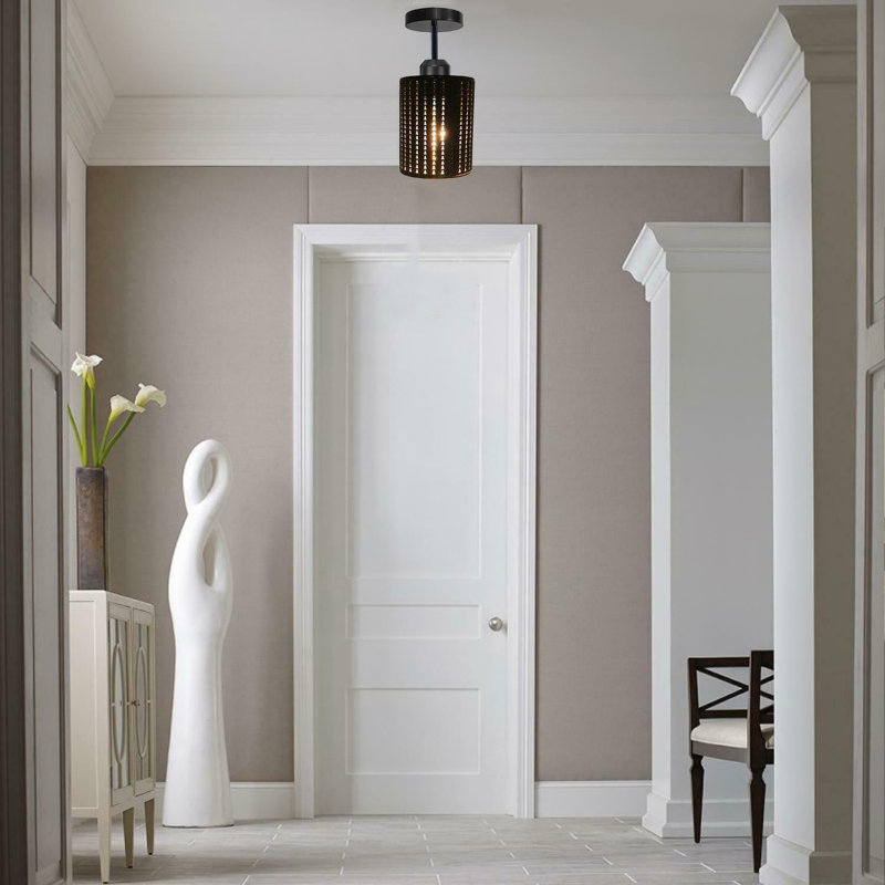 Villalobos Semi Flush Mount, Black
