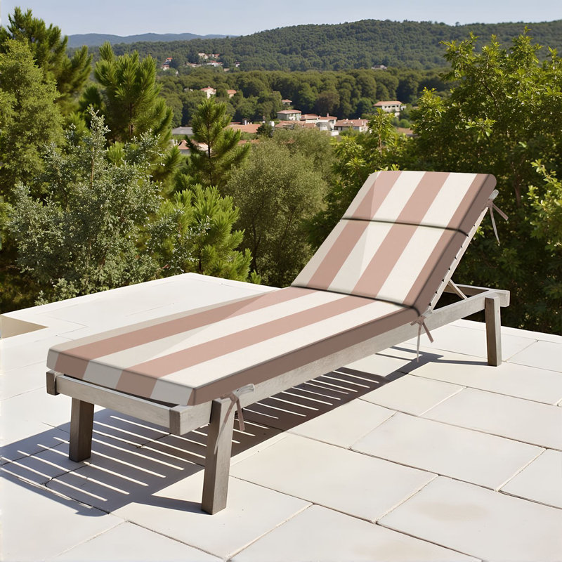  Outdoor Indoor 3'' Lounge Patio Cushion Pastel pink stripes seamless design Water-Resistant Chaise Lounge Cushion for Chair Patio Furniture Seat Cushion