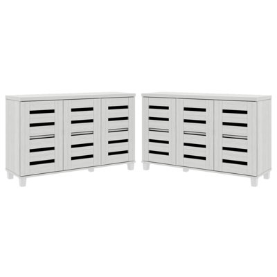 Armoire de rangement à chaussures 3 portes Lismore (ensemble de 2) - peut contenir 32 paires