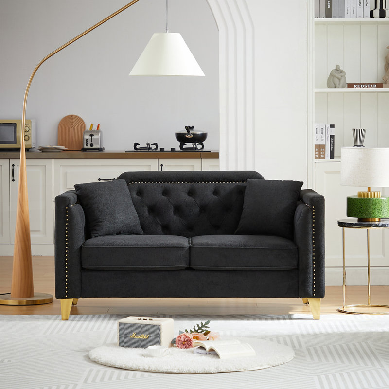 Mid-century design modern sofa, Black