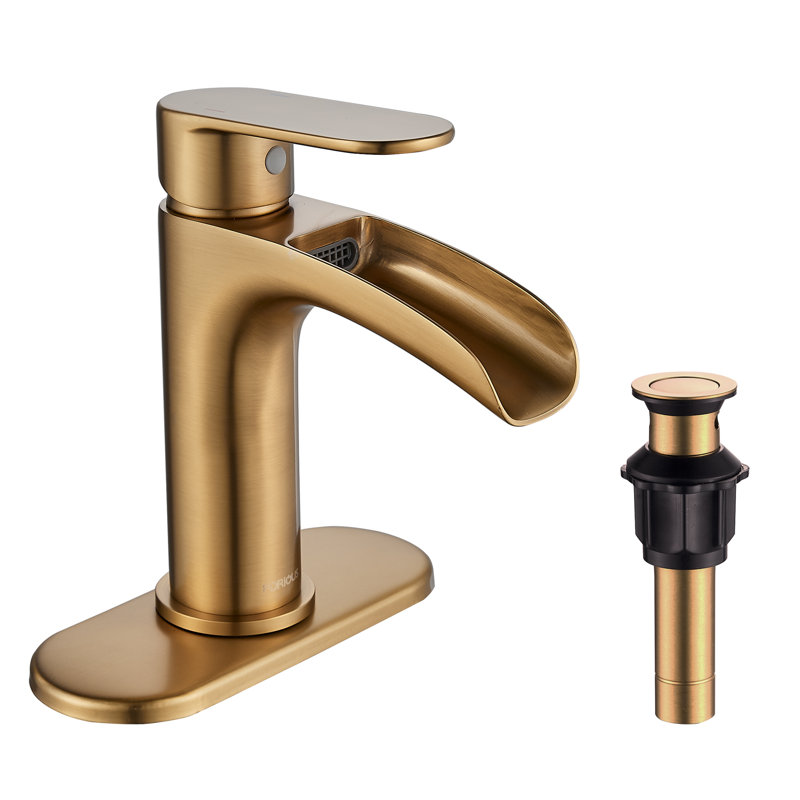 Waterfall Tap with Waste, Gold/Drain