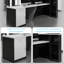 L-Shaped Reception Desk with Locking Drawers & Storage Cabinet, Side Storage Rack, Double Computer Desk for Office