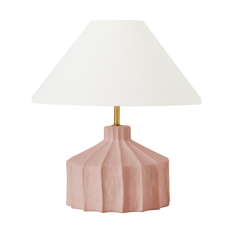 Lampe de table Leesa, Rose cendré, H 18,5 po x l 19,5 po x P 19,5 po