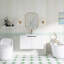 Meuble-lavabo mural simple vasque de 90 cm (35,4 po) avec dessus en résine-1115731551