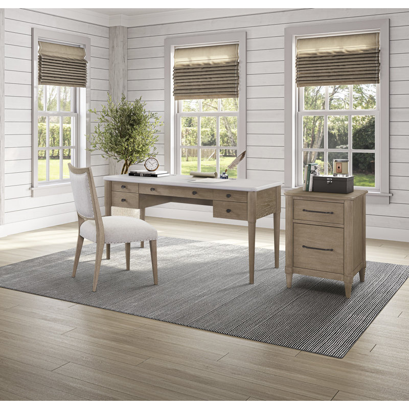 Ensemble de bureau et classeur 2 pièces Dana Heights - Ensemble de bureau à 5 tiroirs