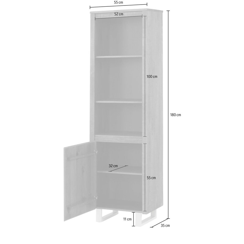 Clintonpark 55cm W Solid Wood Standard Bookcase, Medium