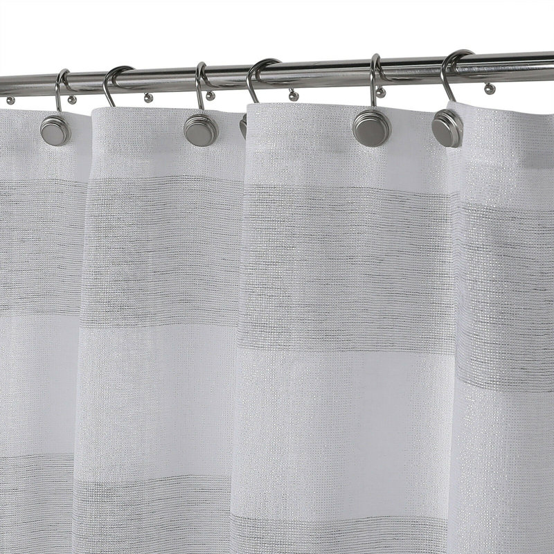 Rideau de douche à rayures Kostka, Gris