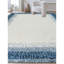 Tapis ivoire / bleu noué à la main de haute qualité-70393254