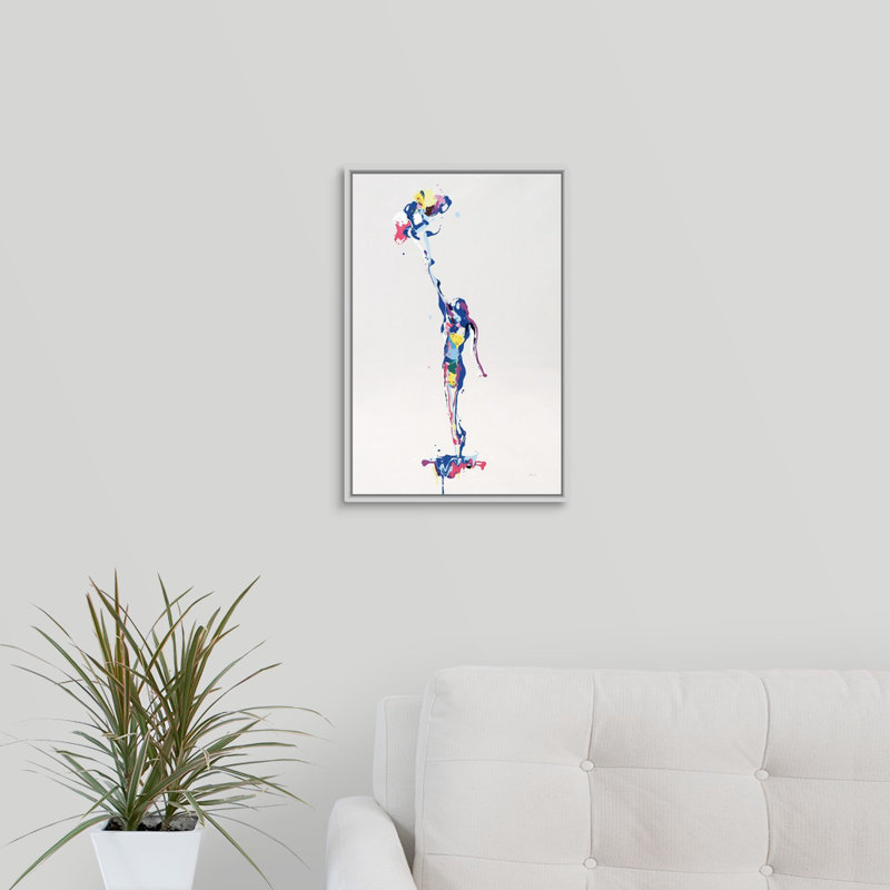 « rites away », peinture sur toile, H 19,7 po x l 13,7 po x P 1,75 po, Cadre flottant blanc