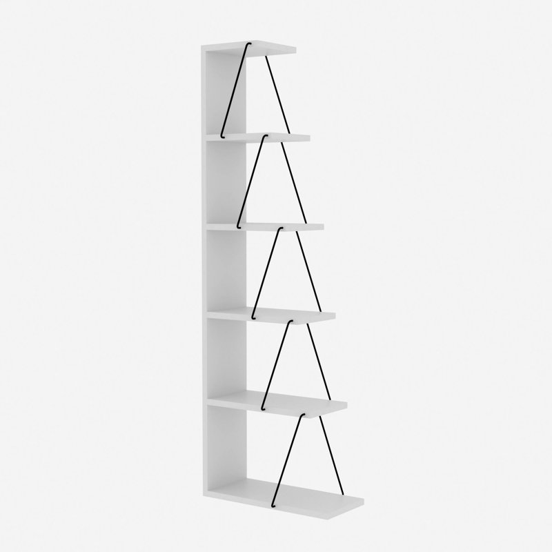 Burlingame Corner Bookcase, White/Black