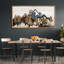 «Western Wood Effect Landscape Geometric Mountain Landscape», incrustation en bois sur toile-111375393-98041964