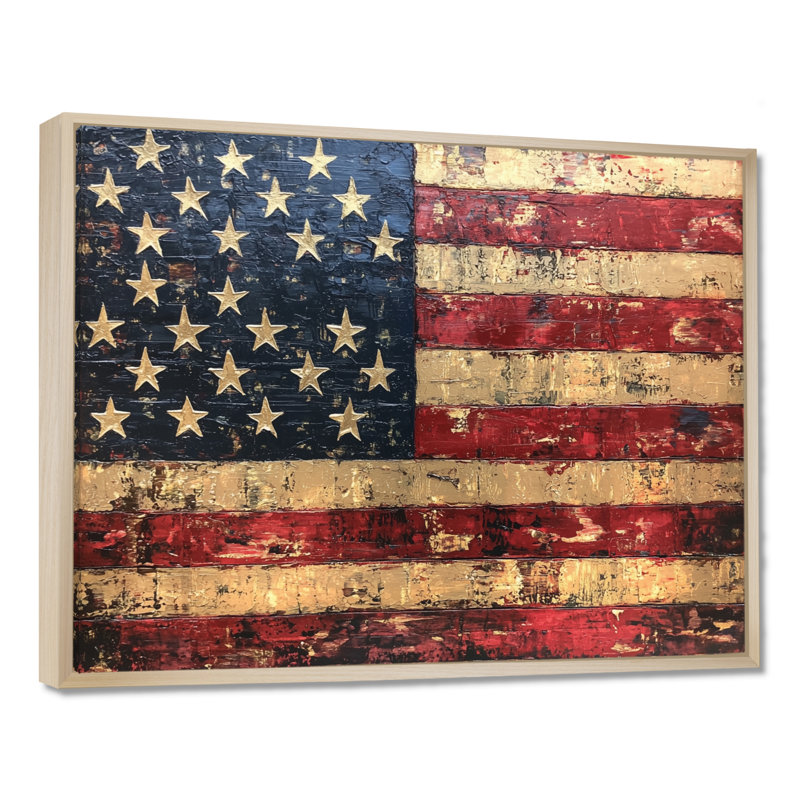 Drapeau de Moberly, drapeau des États-Unis, H 30 po x l 40 po, Impression encadrée flottante sans passe-partout, Crème