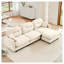 Canapé modulaire en L avec repose-pieds et canapé capitonné Chenille-1582511847-1582511835