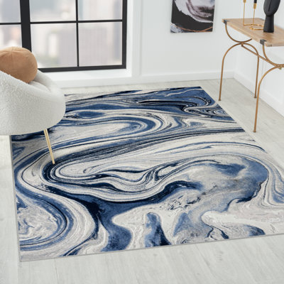 Tapis abstrait tourbillon de marbre