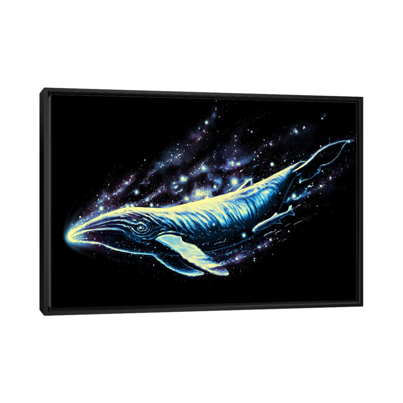 «Voyager II», impression sur toile, H 18 po x l 26 po x P 1,5 po, Toile avec cadre noir, Pas de tapis