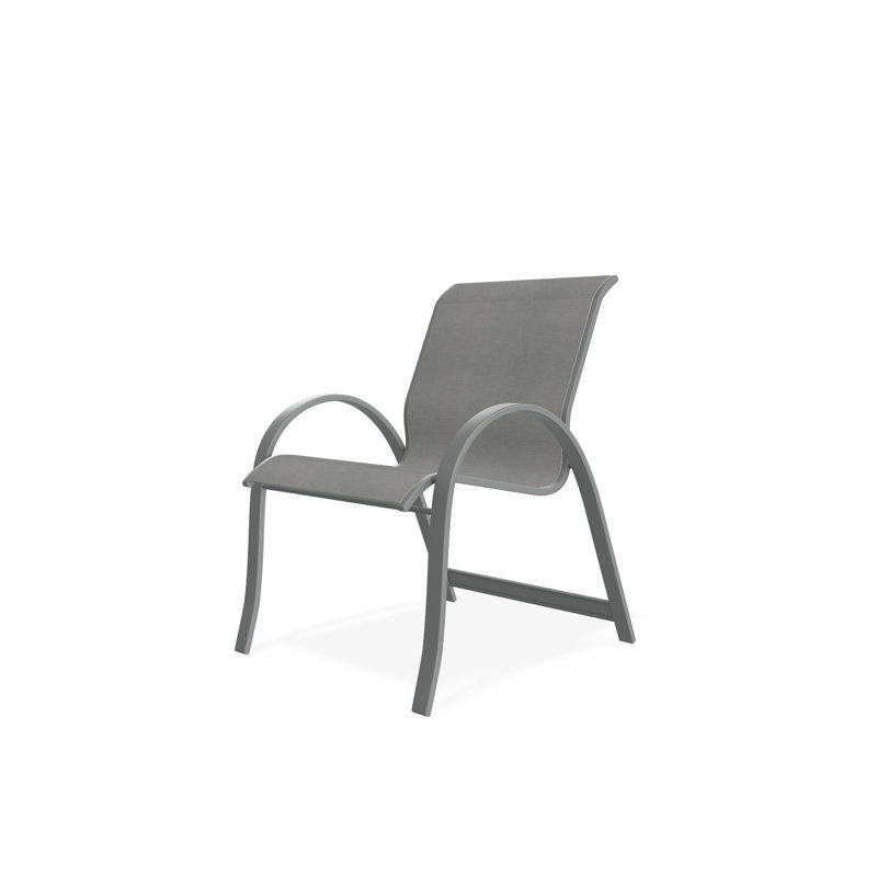 Fauteuil de salle à manger empilable Hiraku, Graphite texturé