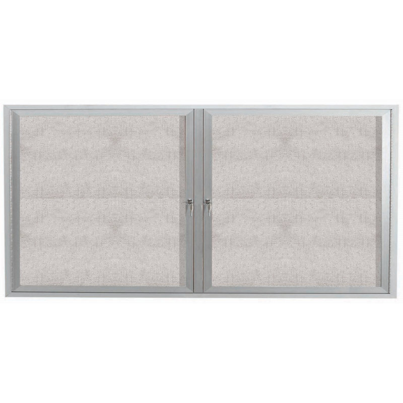 Tableau d'affichage mural extérieur pour l'extérieur, Aluminium anodisé satin transparent, Deux, H 36 po x l 72 po