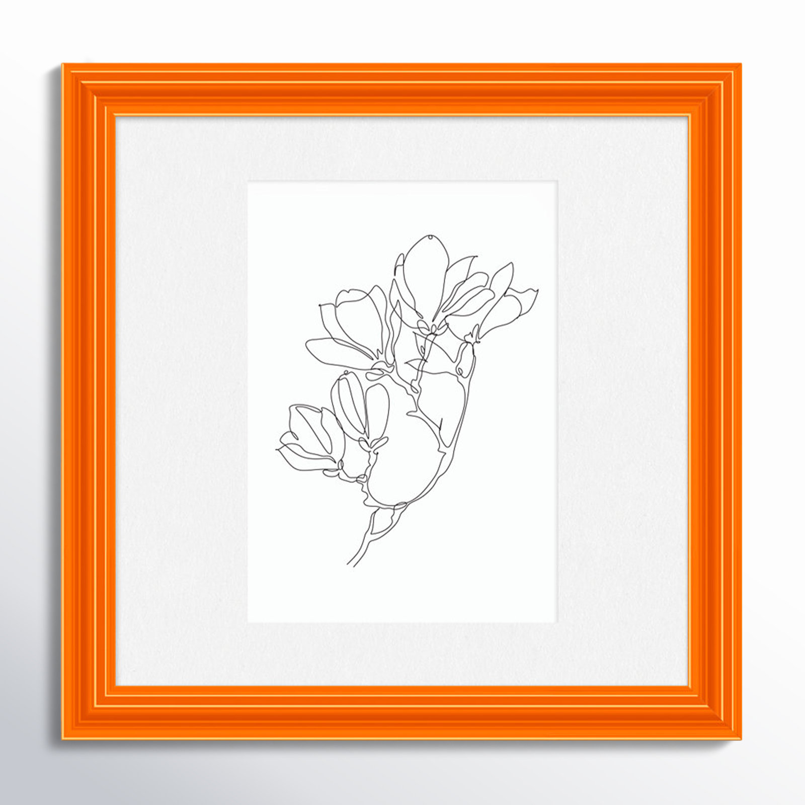 Lilli Wood Beveled Picture Frame with Mat, Orange, 24" x 30", 20" x 30"