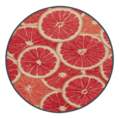 Tapis lavable rose pamplemousse