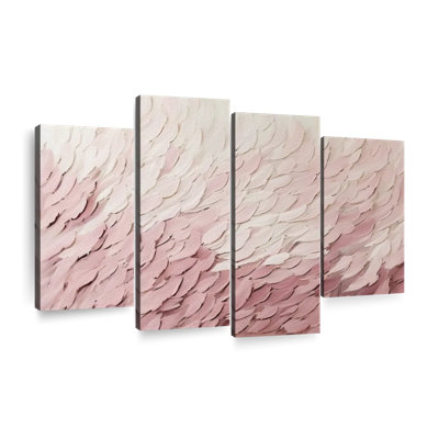 «Abstract Abstract Abstract Pink Leaves», ensemble de 4 pièces sur toile par Daniel P