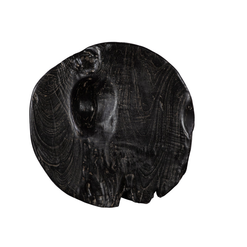 Black Wash Solid Wood Accent Stool
