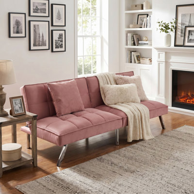 67.72" Convertible Futon Upholstered Sofa Bed